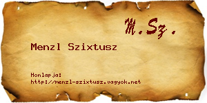 Menzl Szixtusz névjegykártya